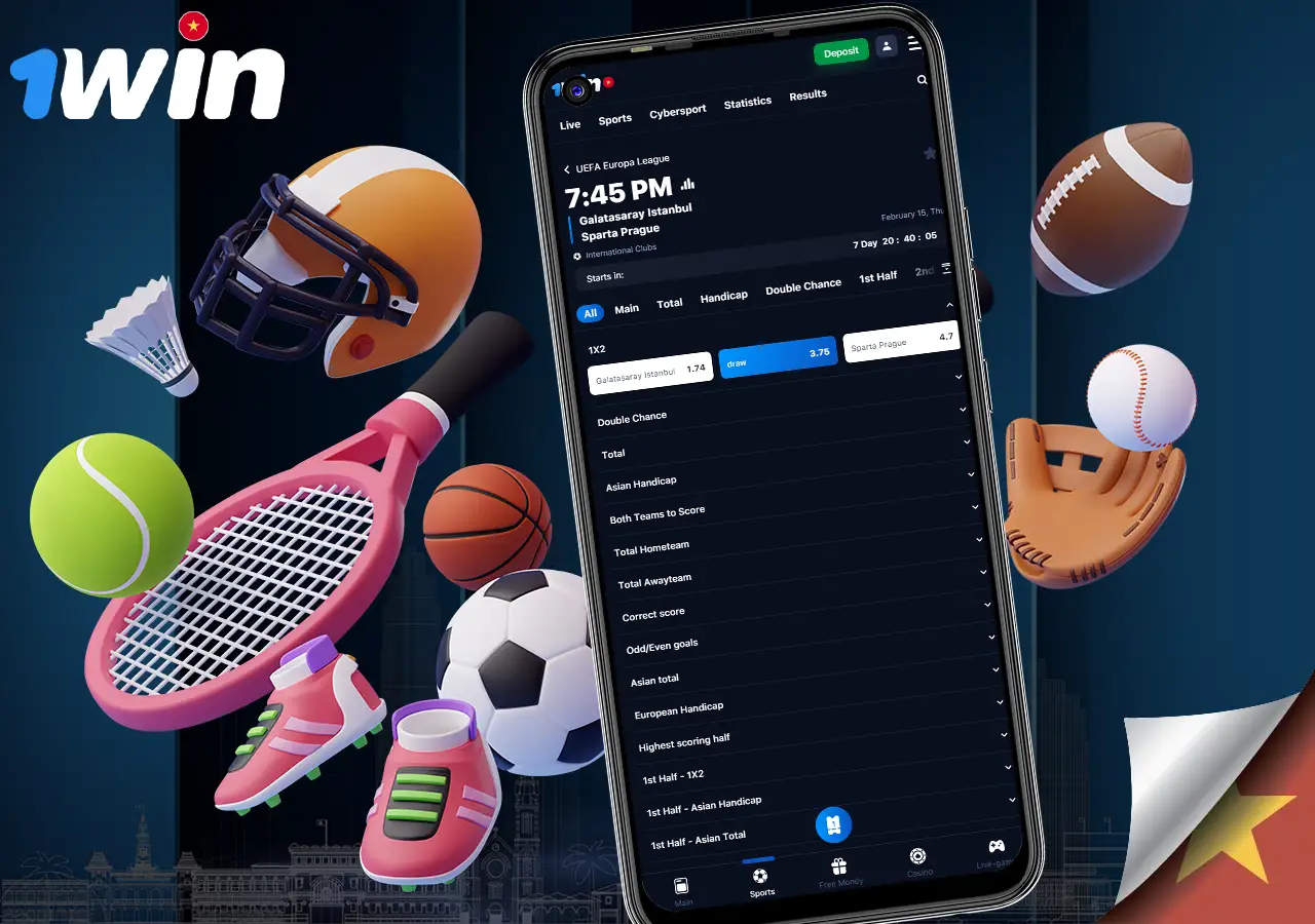 Khám Phá Tất Cả Các Tùy Chọn Cá Cược trên 1win App