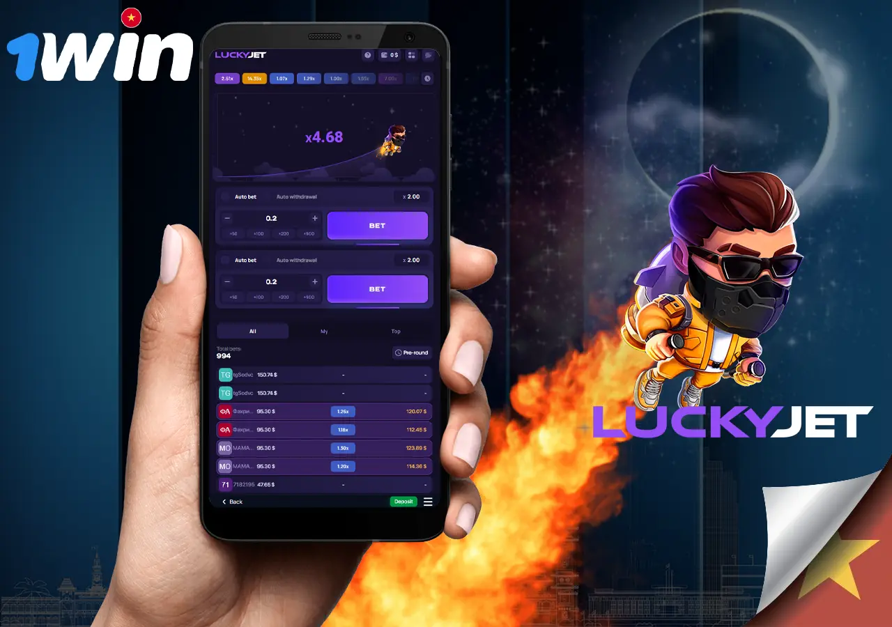 Trò chơi Lucky Jet tại sòng bạc 1Win